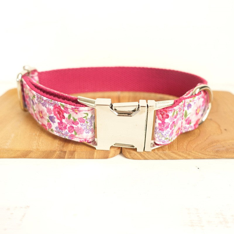 Metal Buckle Dog Collar Leash Bow Tie Accessory - dog product photo (view 3)