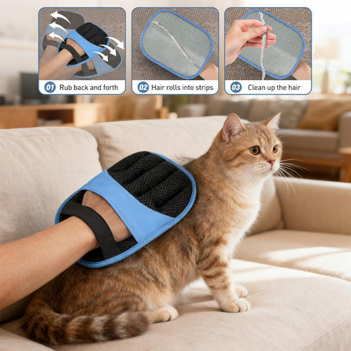 Pet Anti-static Deshedding Glove Cat Hair Remover - cat product photo (view 2)