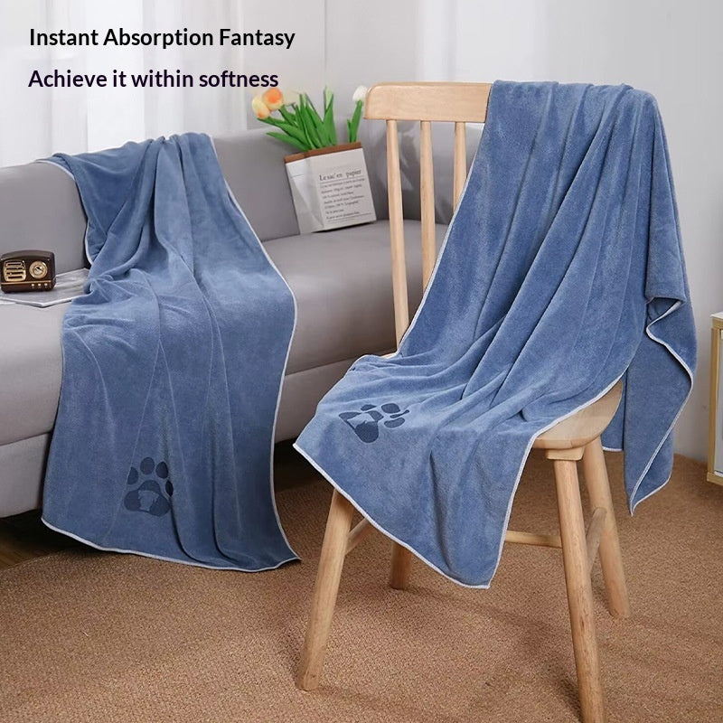 Coral Fleece Bathing Towel for Pet Cleaning - pet product photo (view 3)
