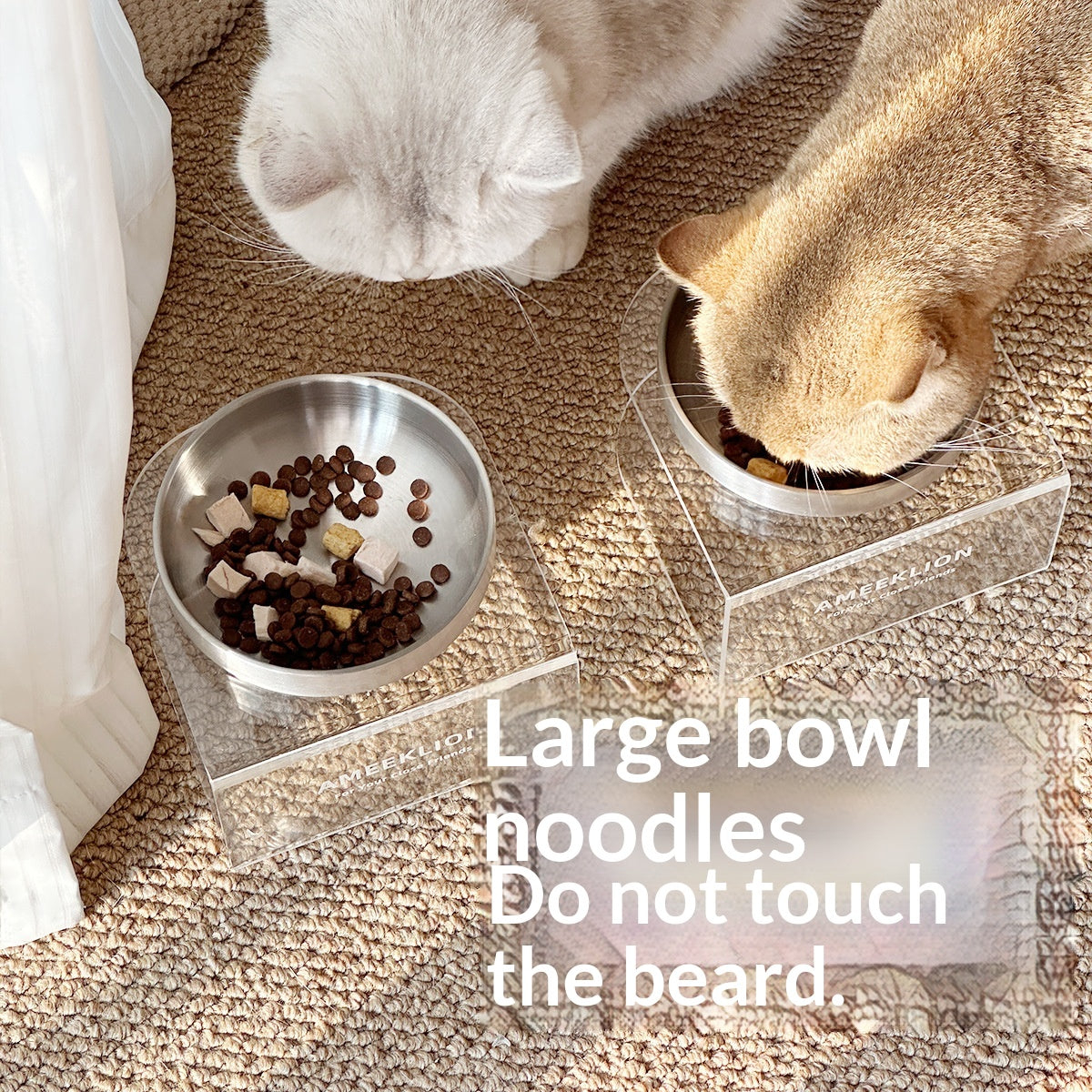 Stainless Steel Cat Bowl with a Raised Acrylic Stand Dog - dog and cat product photo (view 6)
