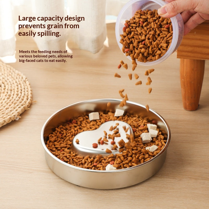 Thickened Stainless Steel Slow-feeding Pet Bowl - pet product photo (view 3)