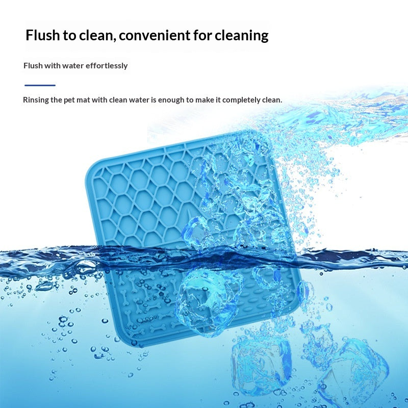 Bottom Suction Cup Non-slip Silicone Pet Slow Food Mat - pet product photo (view 3)