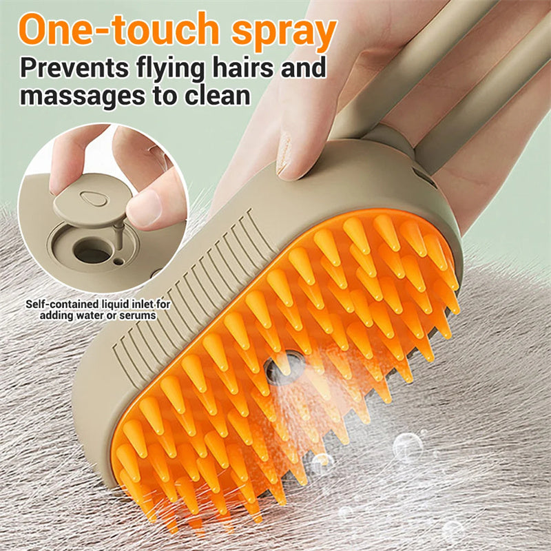 Steam Pet Grooming Brush - dog and cat product photo (view 5)