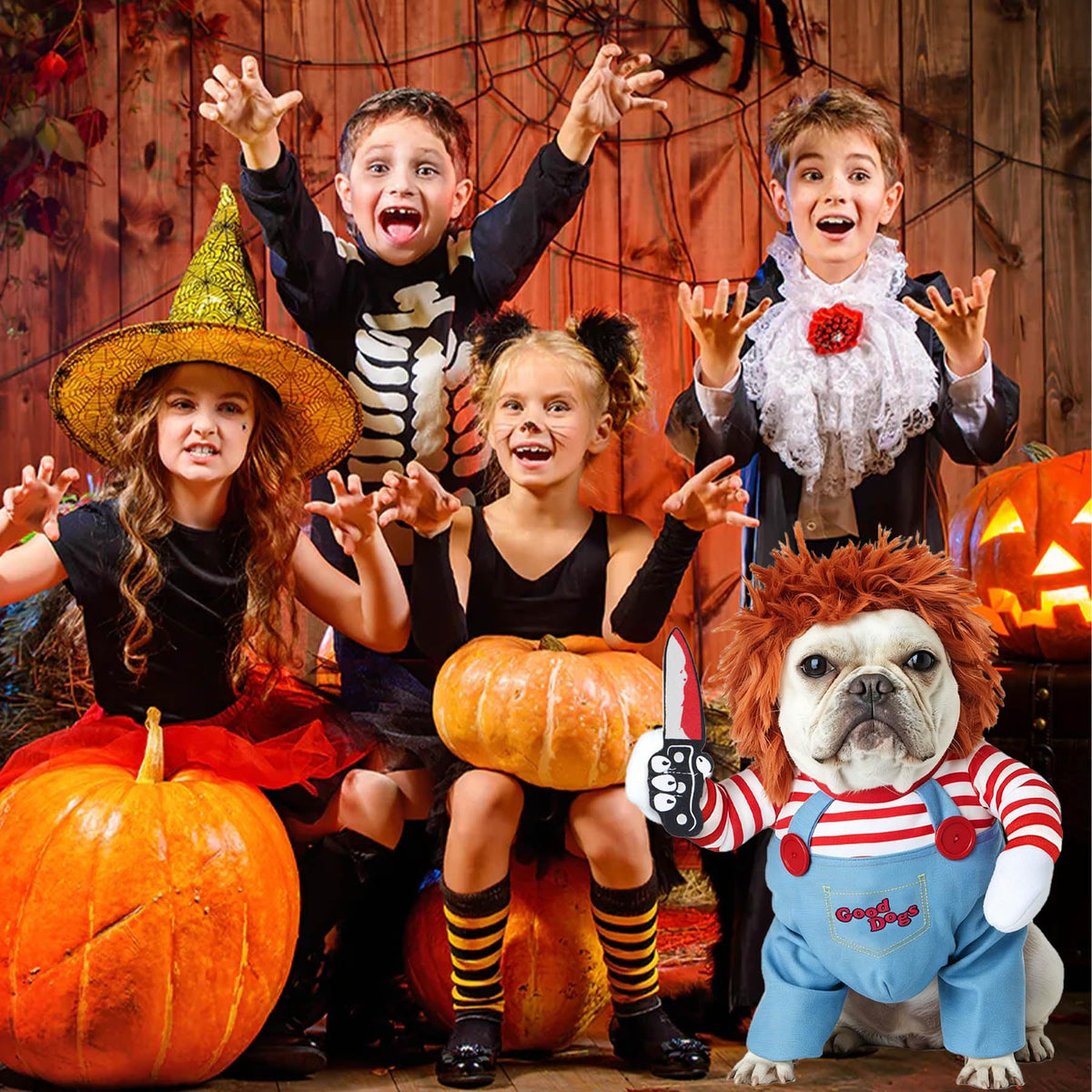 Killer Doll Costume with Wig for Dogs (view 6)