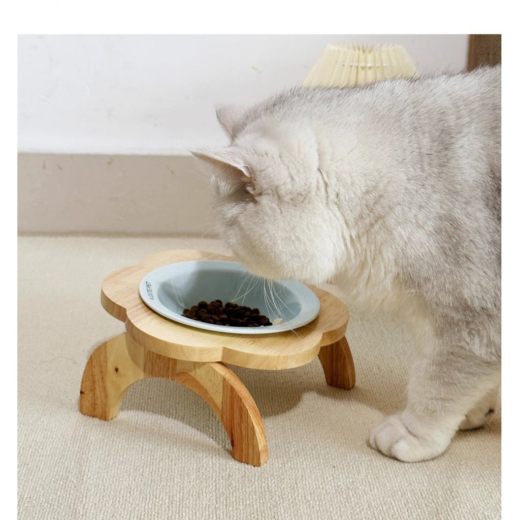 Pet Flying Saucer Cat Bowl Ceramic Flower Stand Cat Food - dog and cat product photo (view 5)