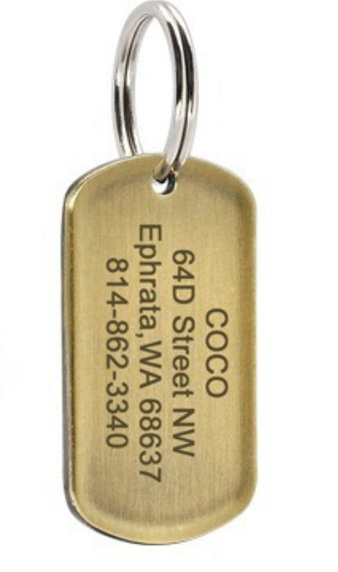 Dog ID Tag Stainless Steel Engraved Nameplate Keychain - dog product photo (view 7)