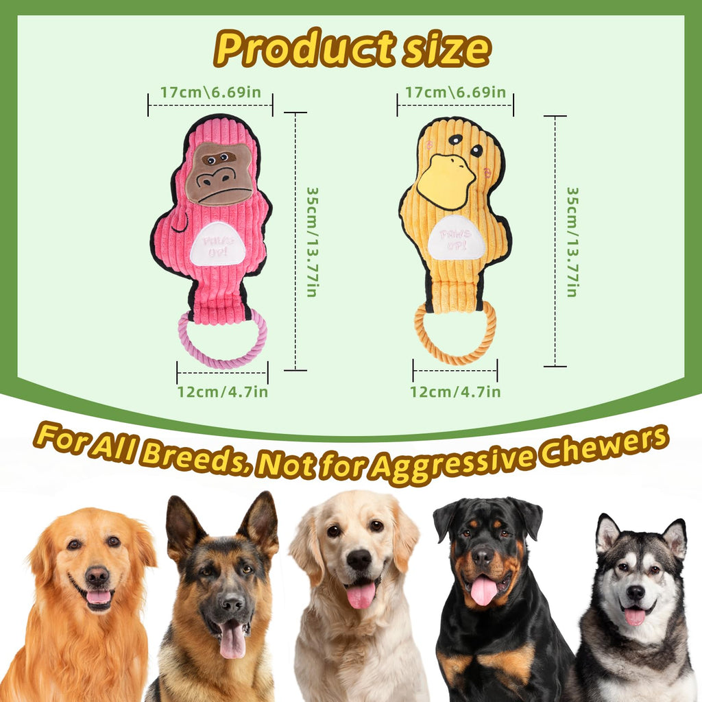 Crinkle and Squeaky Dog Toys & Tough Tug of War Set - dog product photo (view 7)