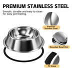 Stainless Steel Food Water Shallow Whisker Friendly Cat Pet - cat product photo (view 6)