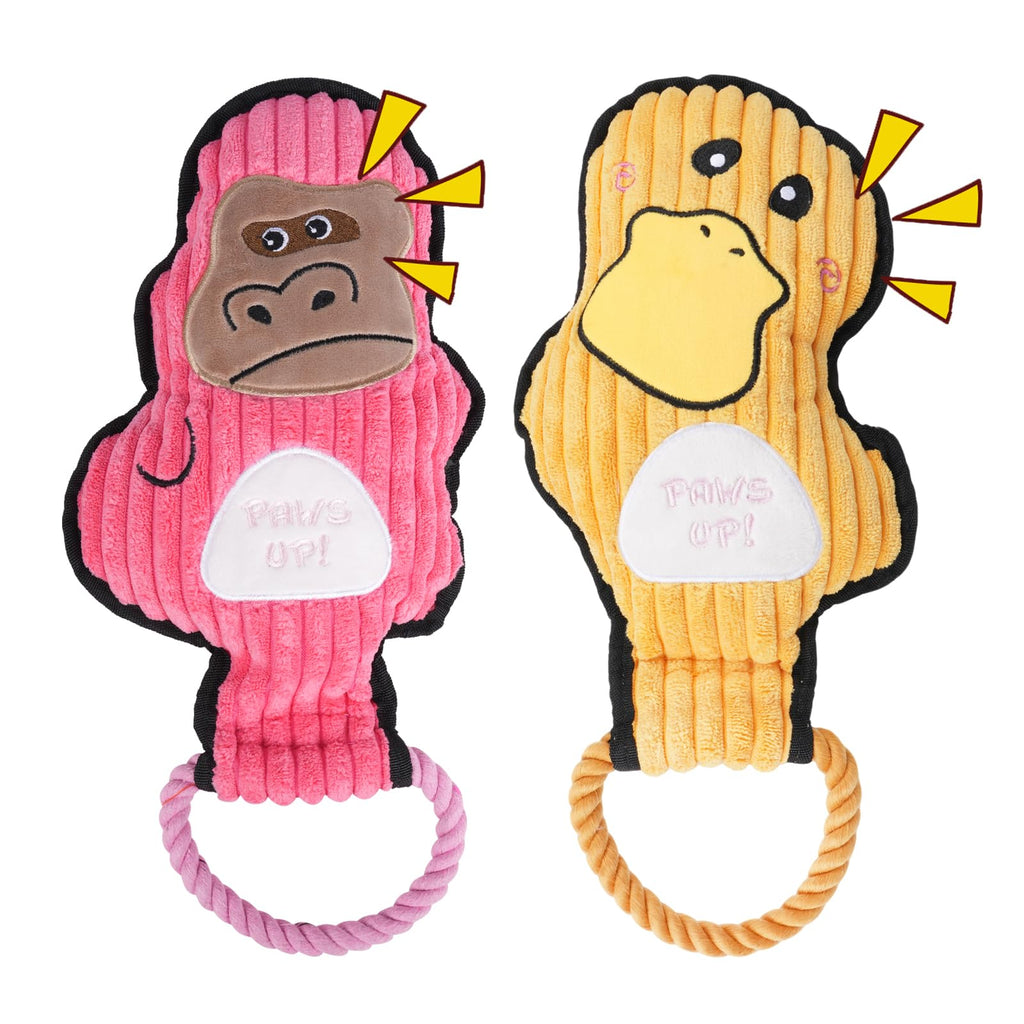 Crinkle and Squeaky Dog Toys & Tough Tug of War Set - dog product photo (view 2)
