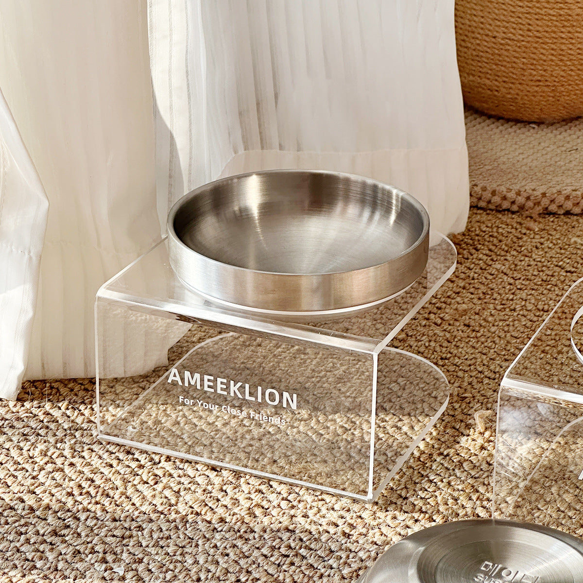 Stainless Steel Cat Bowl with a Raised Acrylic Stand Dog - dog and cat product photo (view 7)