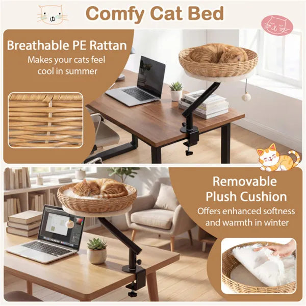 Desk Perch 360 Rotating Cat Bed - cat product photo (view 6)
