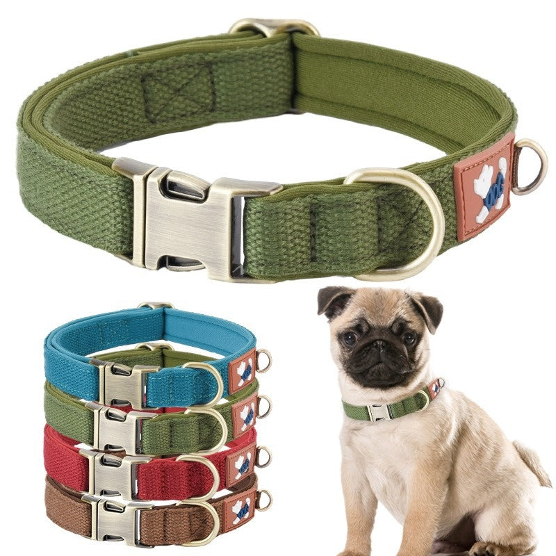 Dog Collar Webbing with Space Cotton Lining Adjustable Neck - dog product photo (view 2)