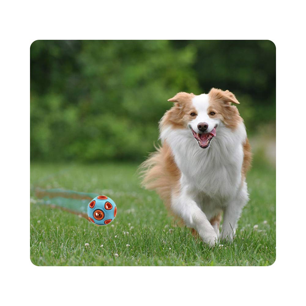 Dog Ball Toy, Dog Interactive Toy with Ring Bell Squeak - dog product photo (view 6)