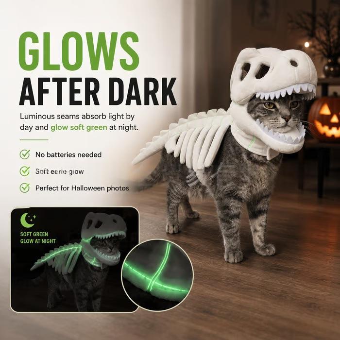 Skeleton Dinosaur Hood for Dogs (view 2)