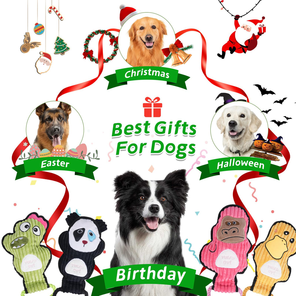 Crinkle and Squeaky Dog Toys & Tough Tug of War Set - dog product photo (view 8)