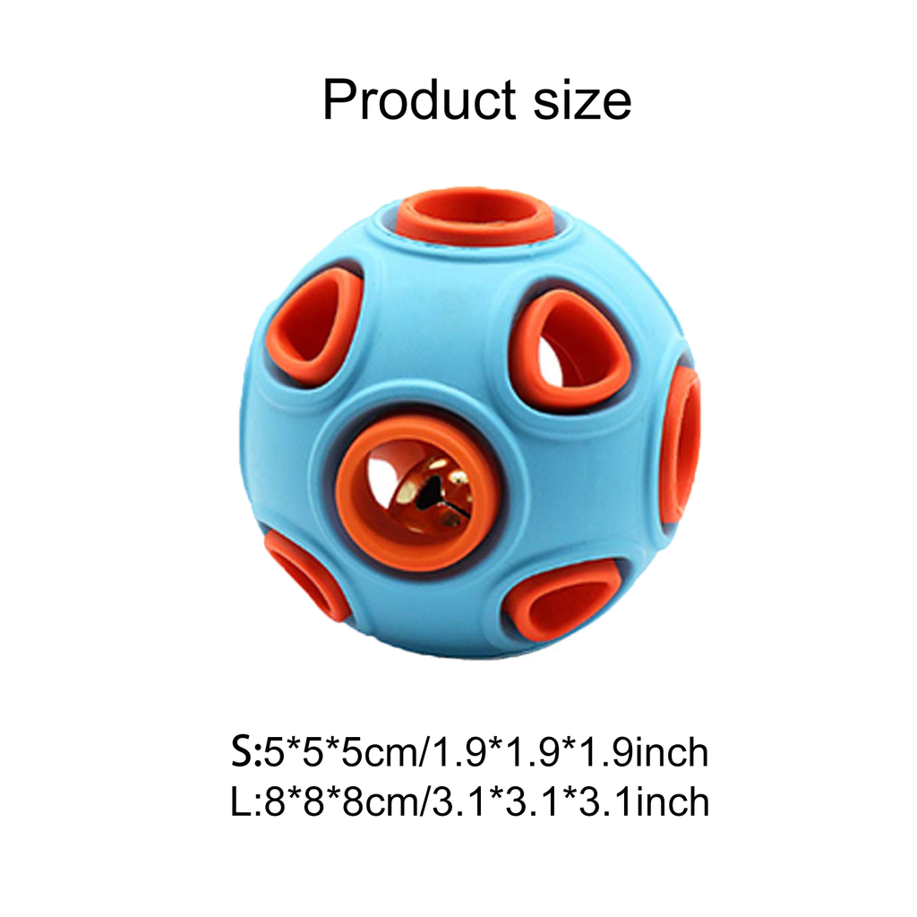 Dog Ball Toy, Dog Interactive Toy with Ring Bell Squeak - dog product photo (view 3)