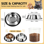 Stainless Steel Food Water Shallow Whisker Friendly Cat Pet - cat product photo (view 3)