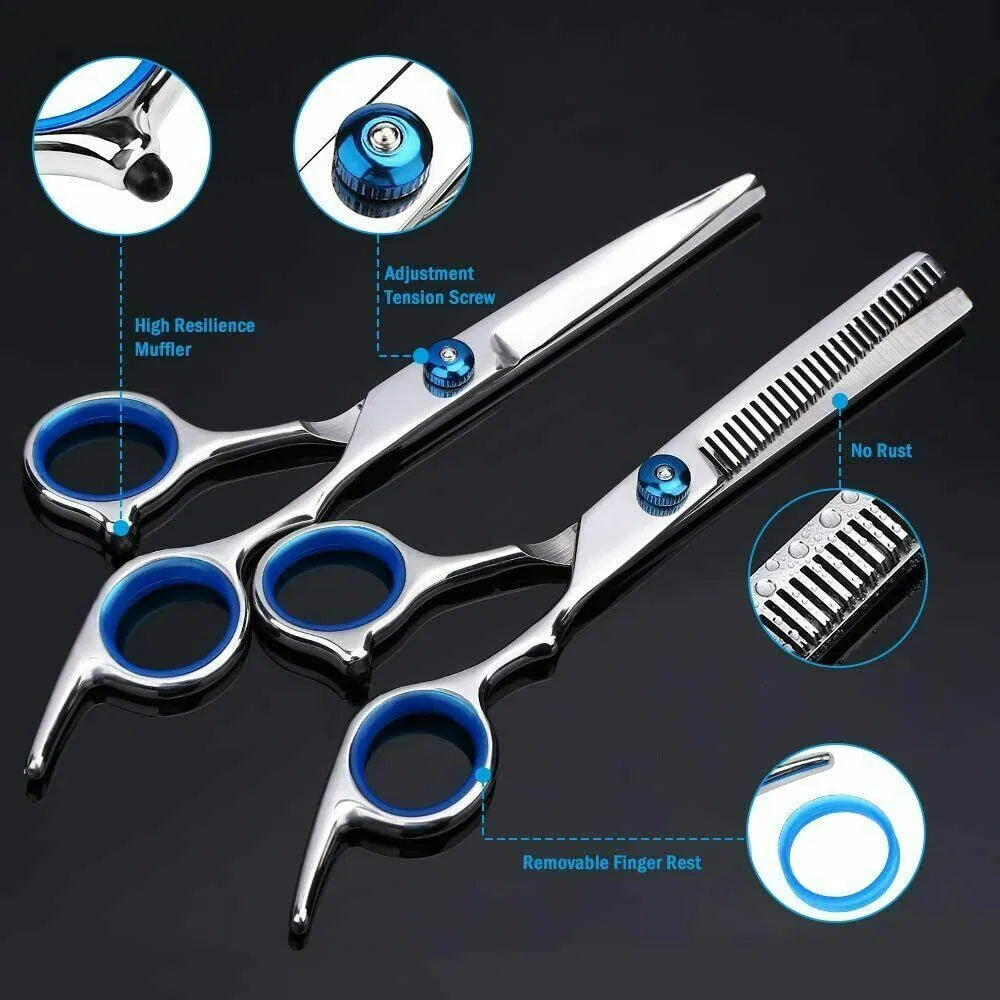 Professional Hair Cutting Thinning Scissors Barber Shears - pet product photo (view 9)