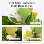 Dinosaur Hooded Dog Raincoat with Tail Cover - pet product photo (view 3)