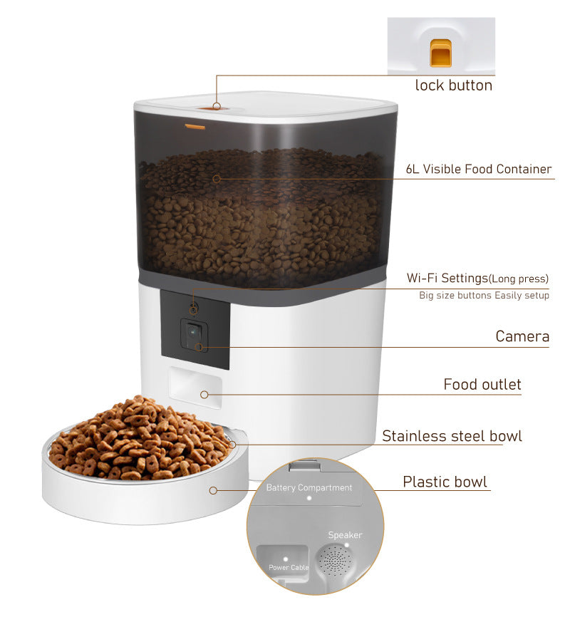 Automatic Pet Feeder with Camera - dog and cat product photo (view 5)