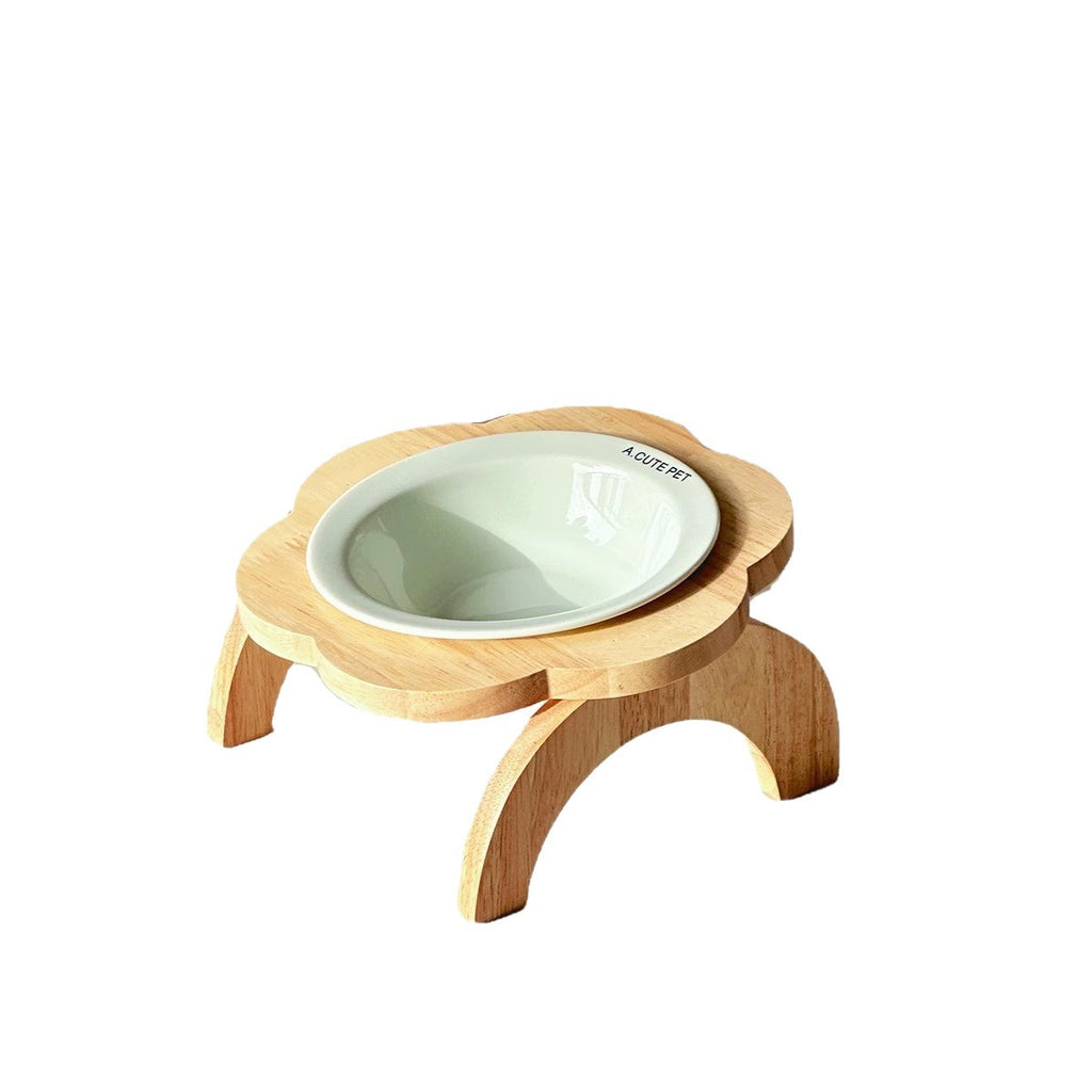 Pet Flying Saucer Cat Bowl Ceramic Flower Stand Cat Food - dog and cat product photo (view 6)