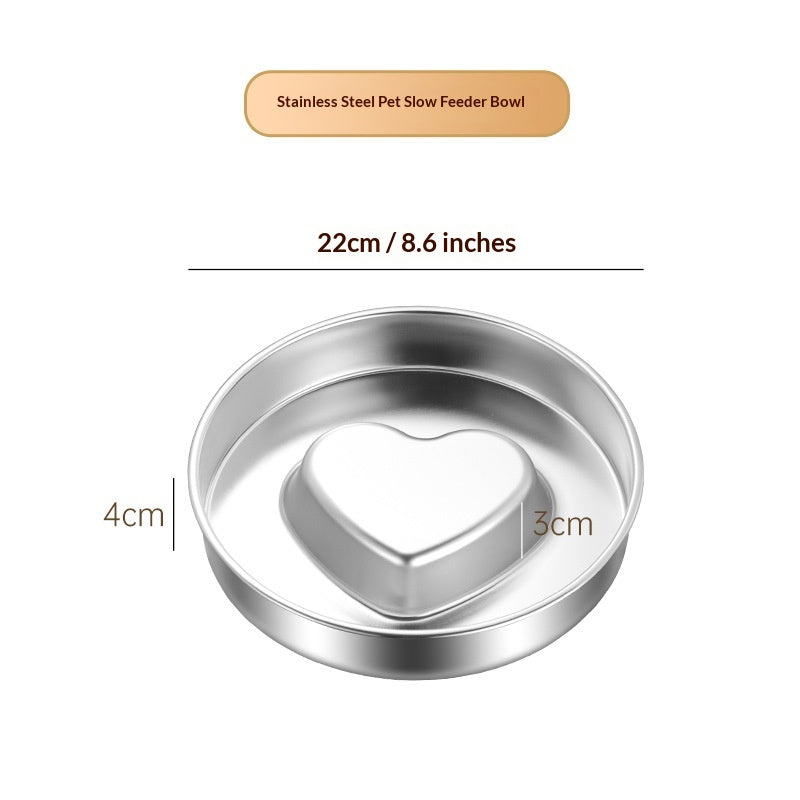Thickened Stainless Steel Slow-feeding Pet Bowl - pet product photo (view 7)