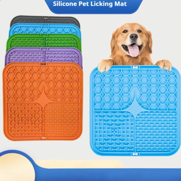 Bottom Suction Cup Non-slip Silicone Pet Slow Food Mat - pet product photo