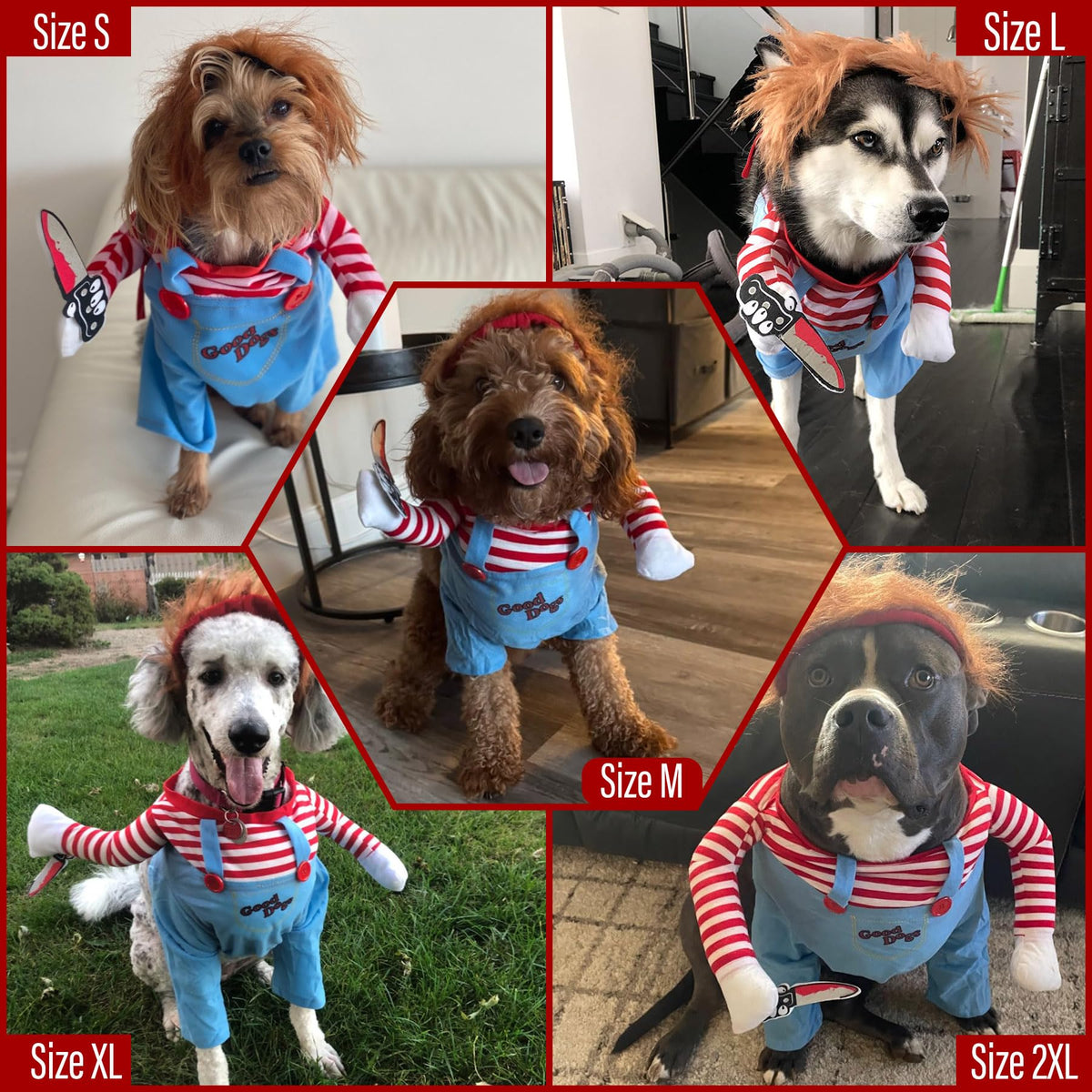 Killer Doll Costume with Wig for Dogs (view 3)