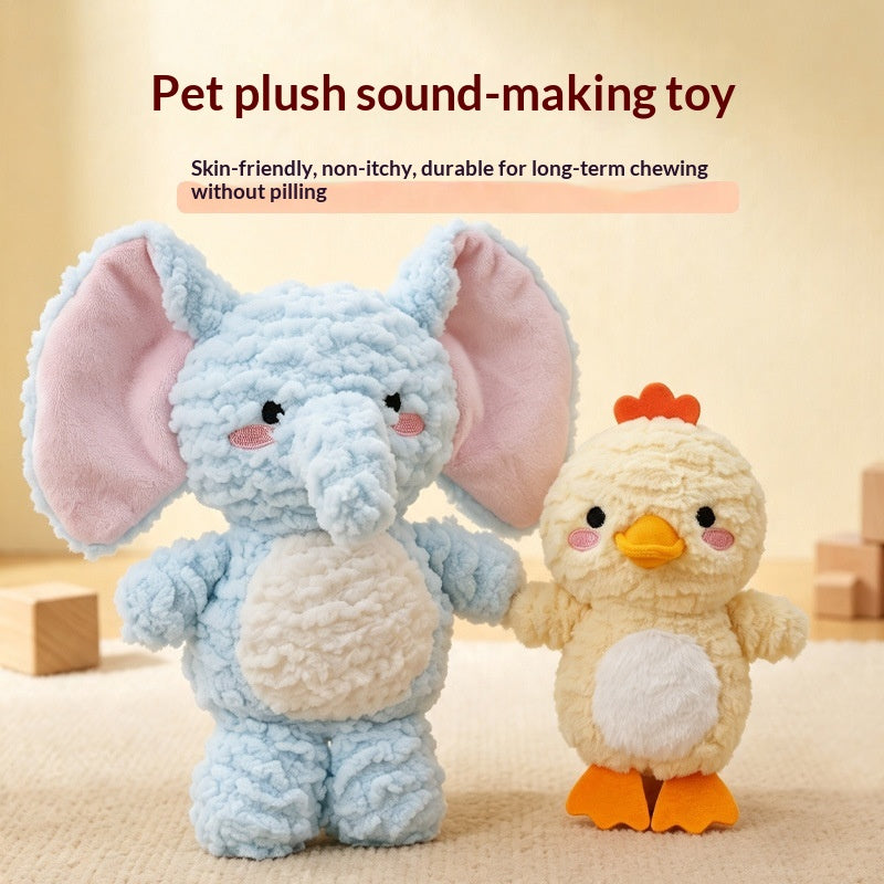 Big-eared Elephant and Little Yellow Duck Pet Toys - cat product photo (view 2)
