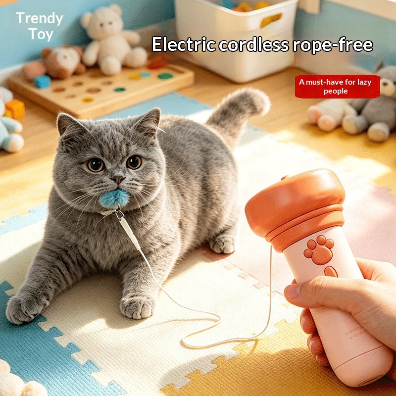 Cat Teaser Toy Electric Cat Fishing Rod Toy - dog and cat product photo