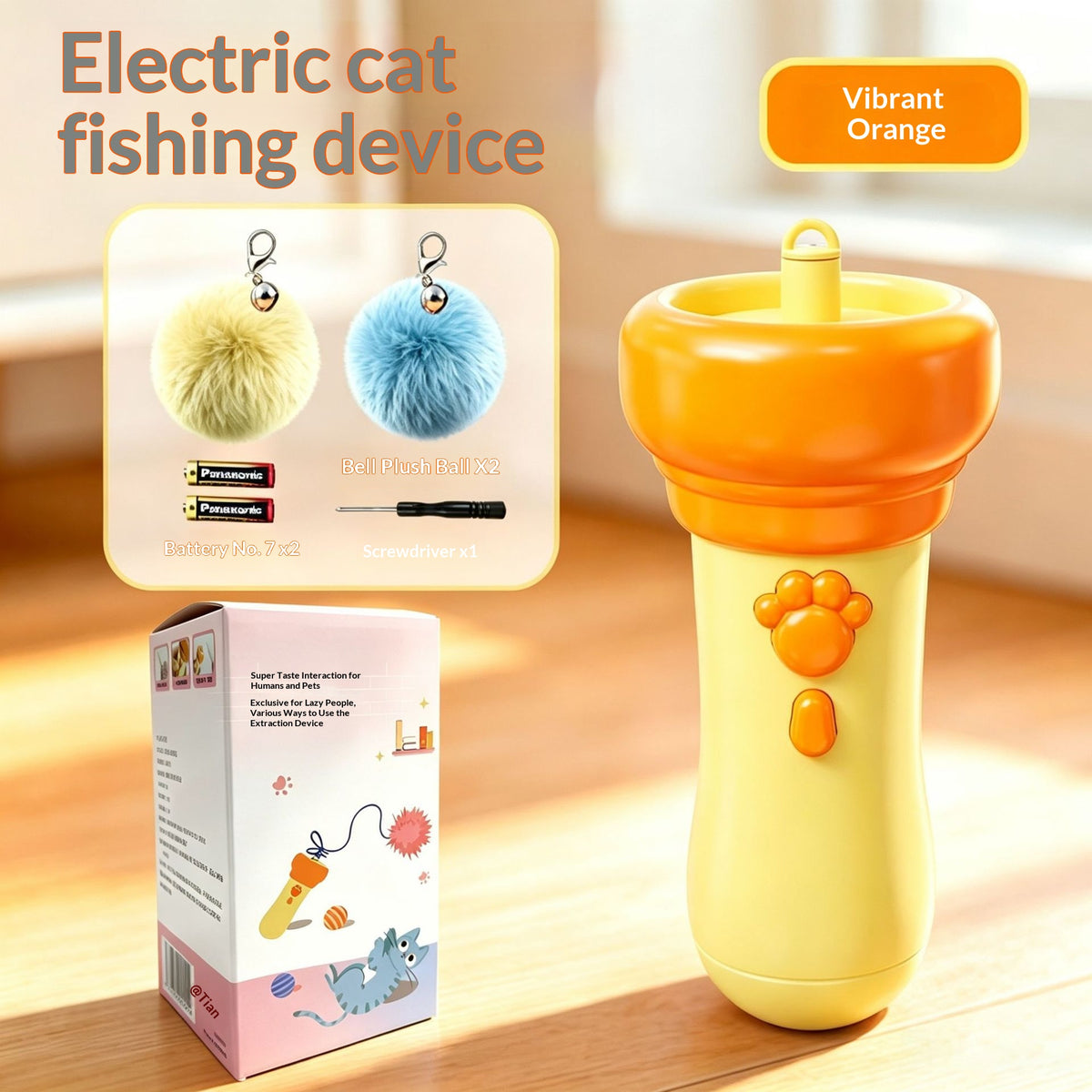 Cat Teaser Toy Electric Cat Fishing Rod Toy - dog and cat product photo (view 8)