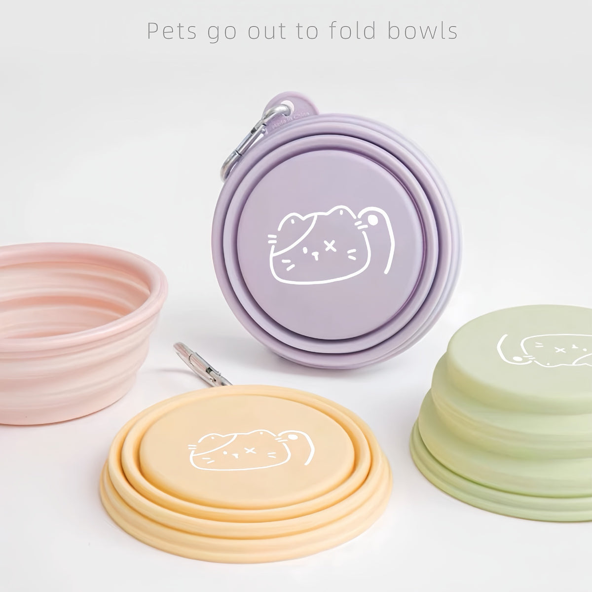 Pet Dog and Cat Folding Bowl Portable Dog Food Bowl - dog and cat product photo (view 2)
