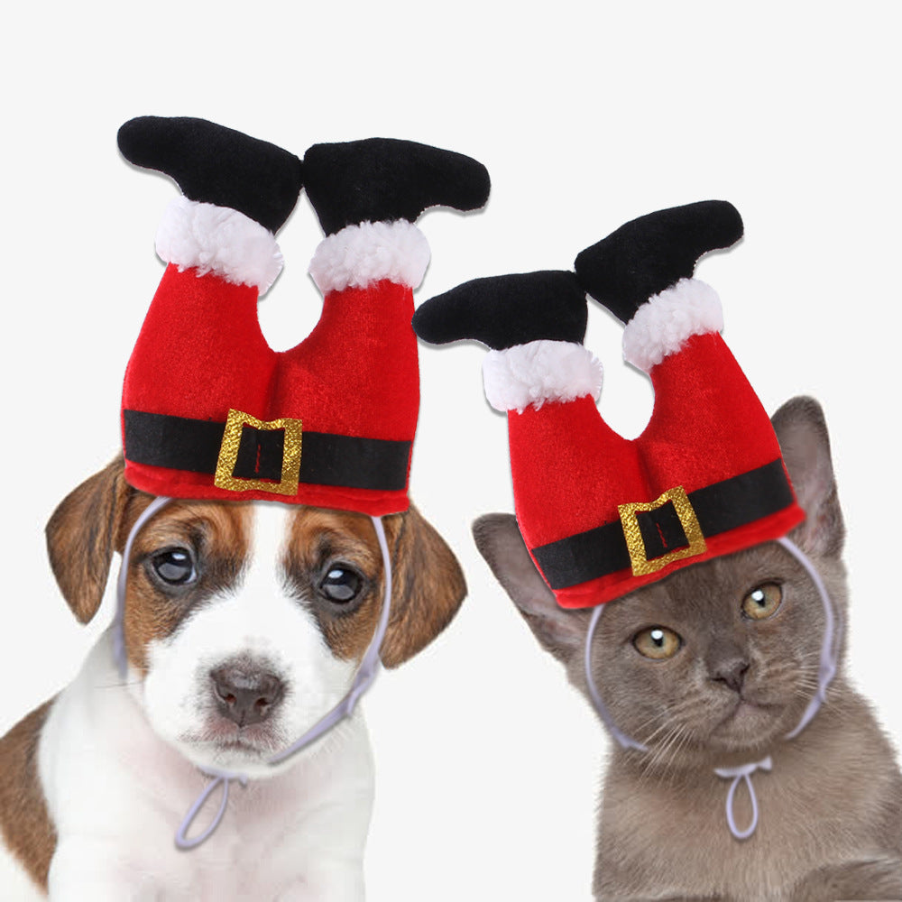 The Christmas Hat That Looks Like Santa Fell Into Your Pet - dog and cat product photo (view 2)