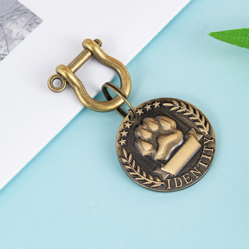 Dog ID Tag Stainless Steel Engraved Nameplate Keychain - dog product photo (view 5)