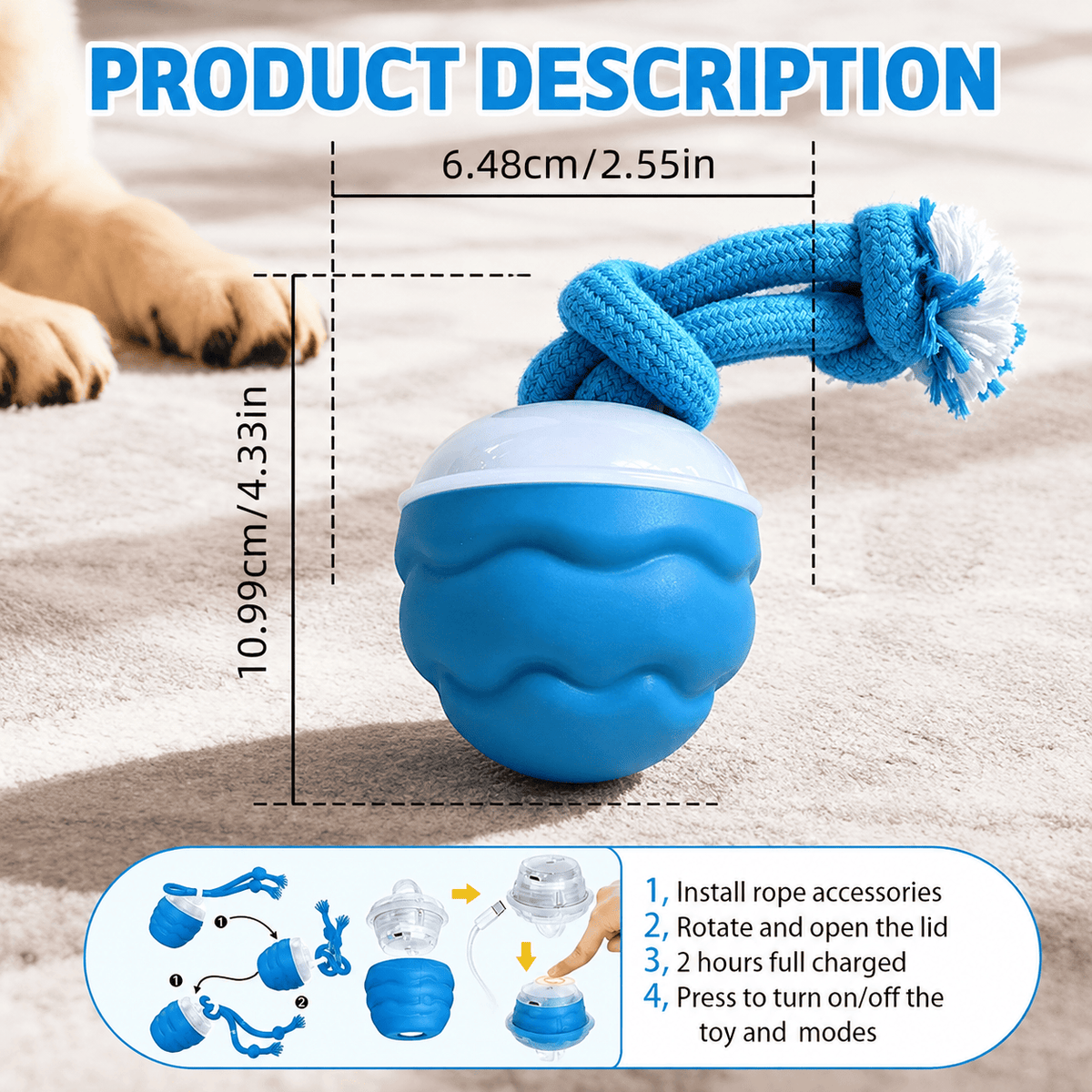 Interactive Dog Pull Toy - dog product photo (view 7)