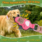 Crinkle and Squeaky Dog Toys & Tough Tug of War Set - dog product photo (view 3)