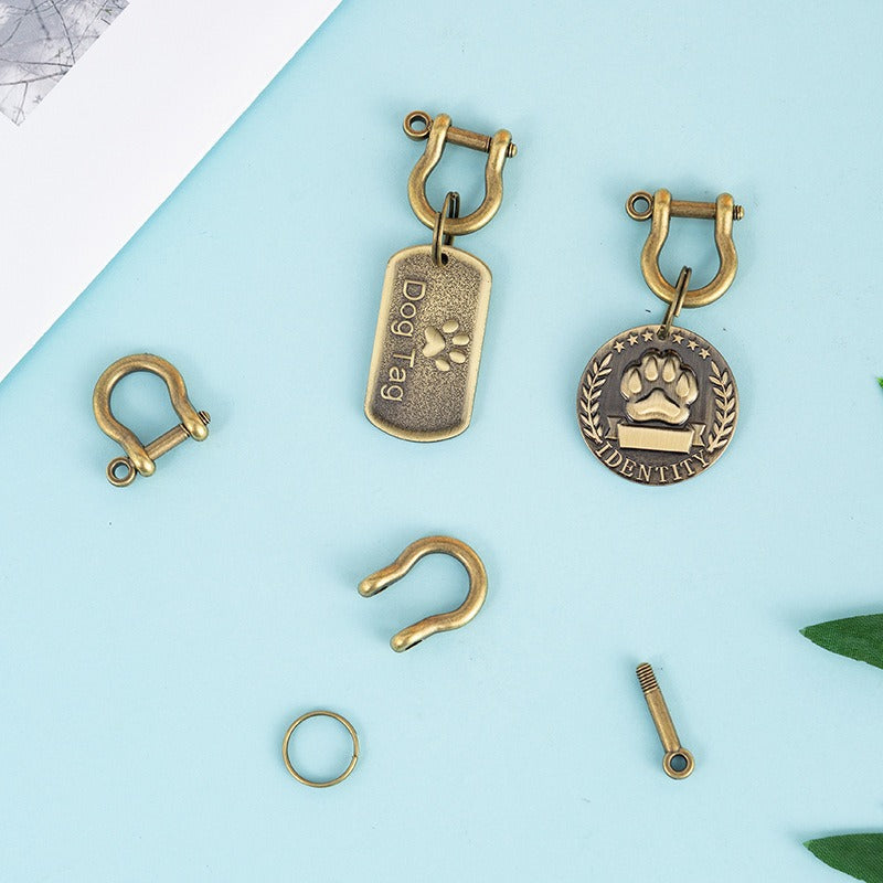 Dog ID Tag Stainless Steel Engraved Nameplate Keychain - dog product photo