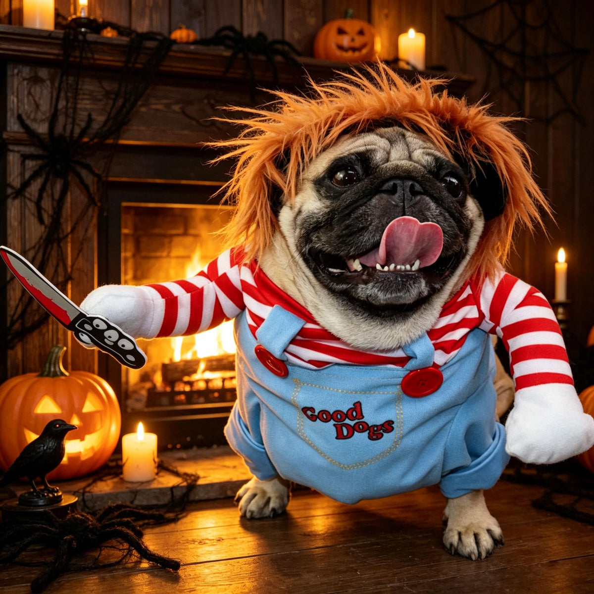 Killer Doll Costume with Wig for Dogs (view 4)