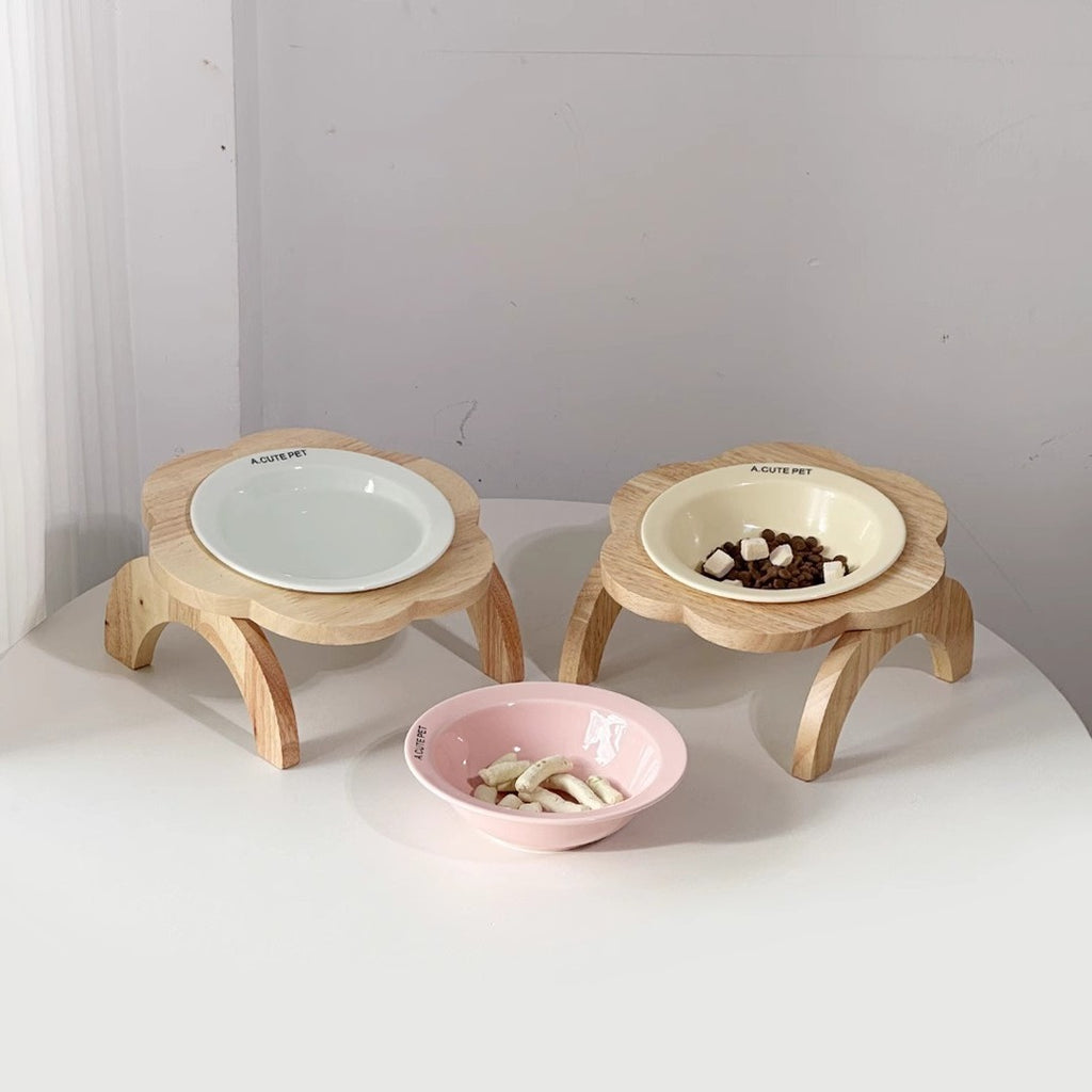Pet Flying Saucer Cat Bowl Ceramic Flower Stand Cat Food - dog and cat product photo (view 4)