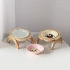 Pet Flying Saucer Cat Bowl Ceramic Flower Stand Cat Food - dog and cat product photo (view 4)