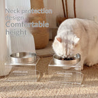 Stainless Steel Cat Bowl with a Raised Acrylic Stand Dog - dog and cat product photo (view 5)