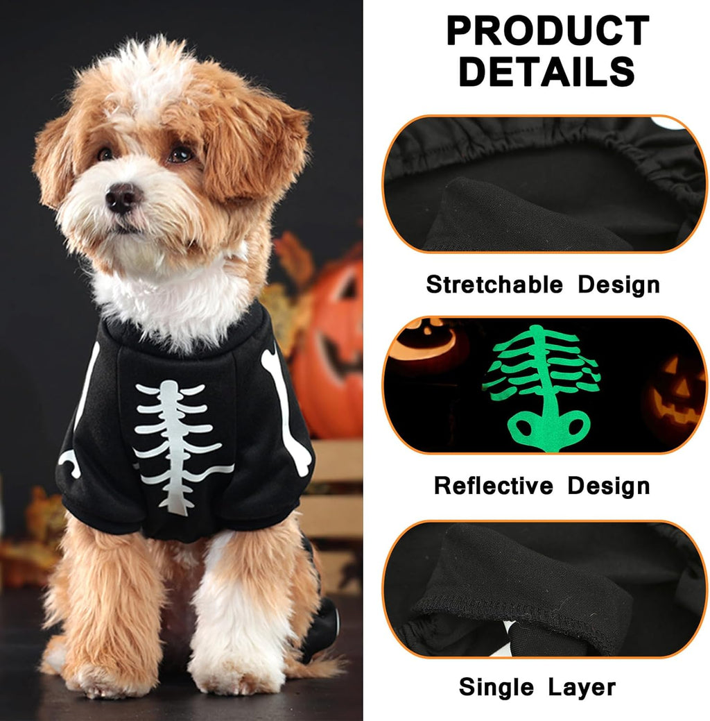Glow-in-the-Dark Skeleton Costume for Small Dogs (view 7)