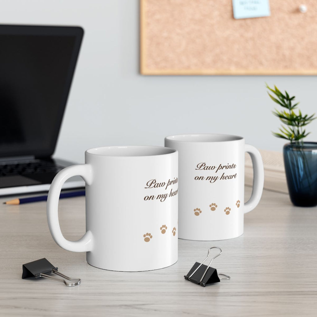 Paw Prints On My Heart Memorial Mug - dog and cat product photo (view 6)
