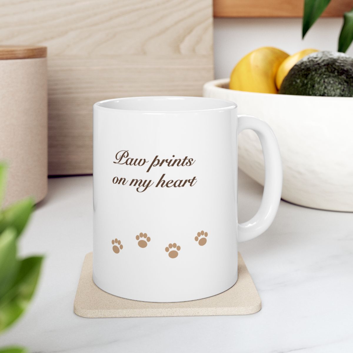 Paw Prints On My Heart Memorial Mug - dog and cat product photo (view 8)