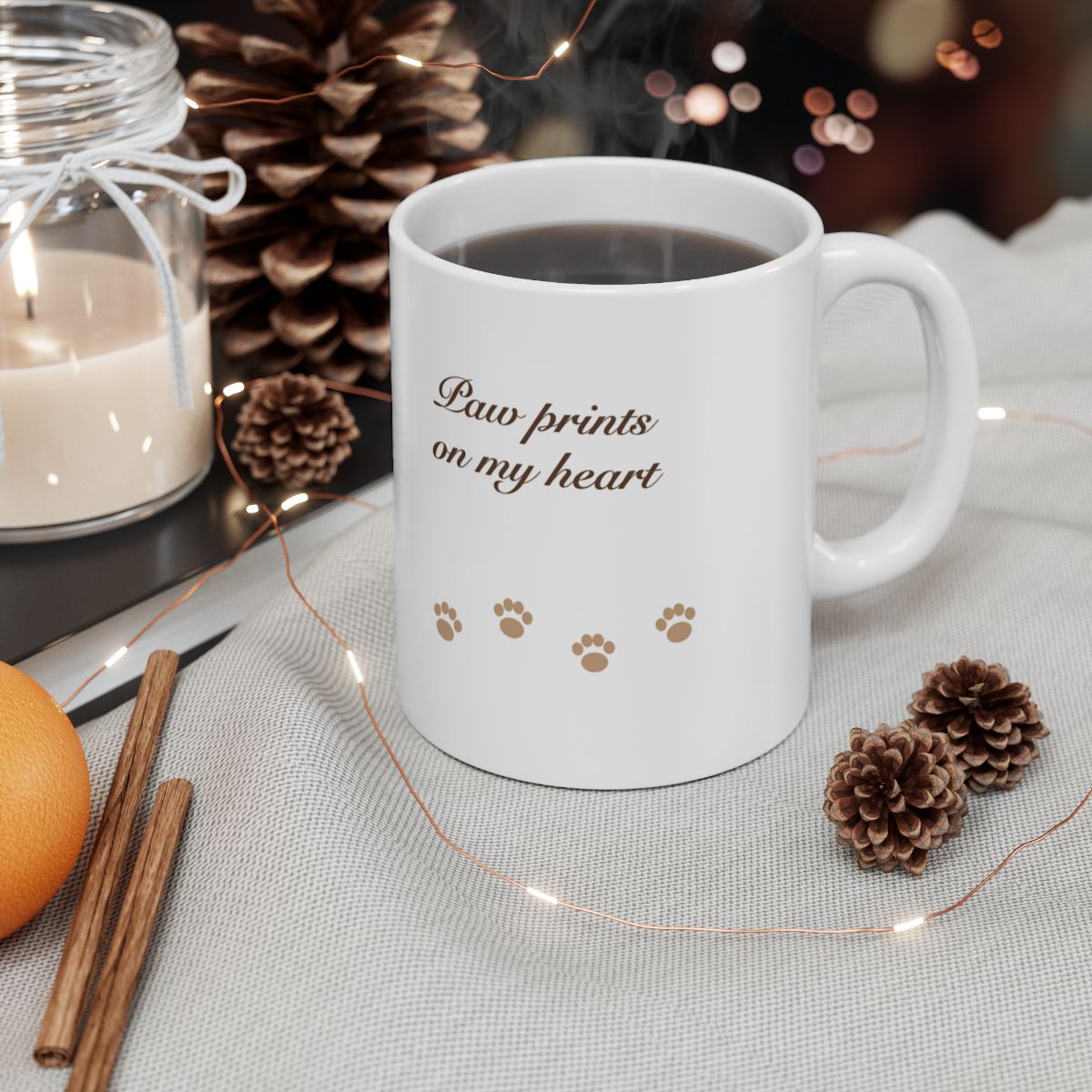 Paw Prints On My Heart Memorial Mug - dog and cat product photo (view 5)