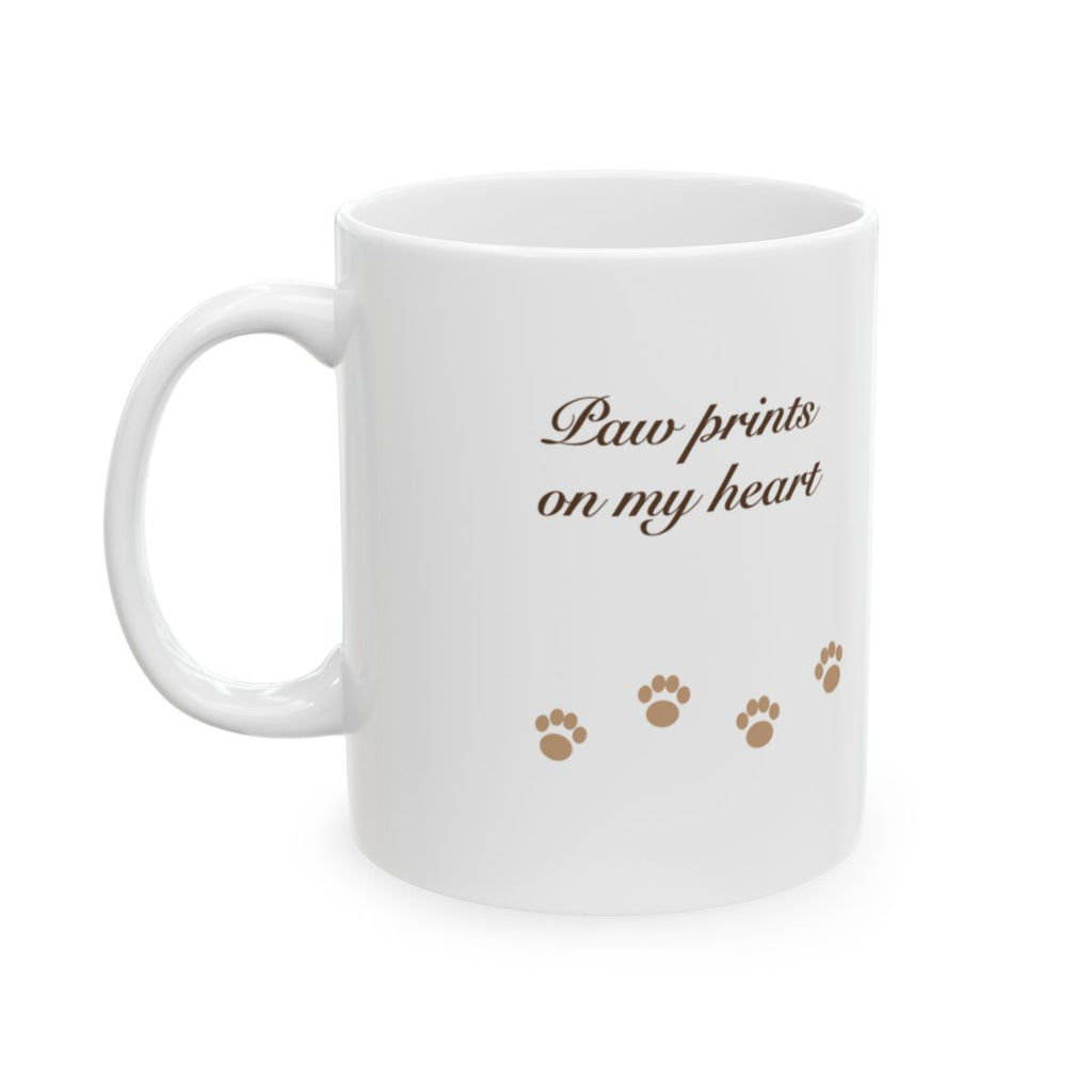 Paw Prints On My Heart Memorial Mug - dog and cat product photo (view 3)