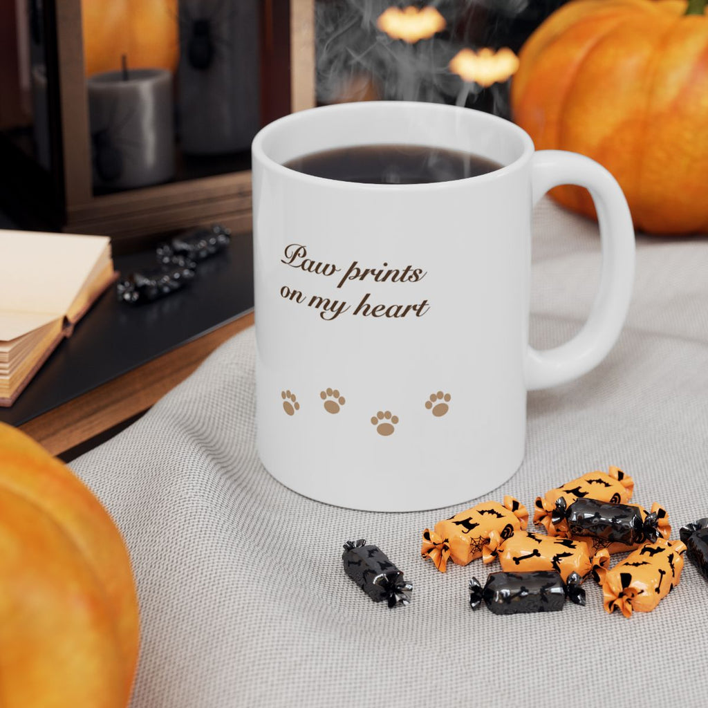 Paw Prints On My Heart Memorial Mug - dog and cat product photo (view 7)