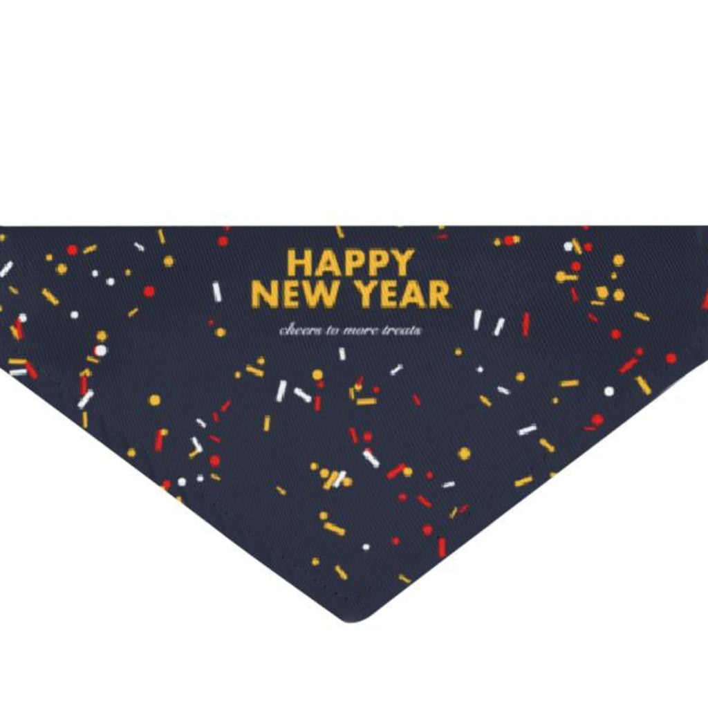 Happy New Year Clip-On Pet Bandana detail