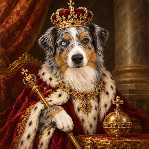 Custom Australian Shepherd Portrait: a portrait made by PetFOMO from one photo