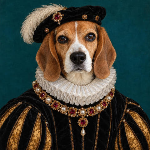 Custom Beagle Portrait: a portrait made by PetFOMO from one photo